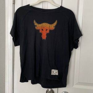 Under Armour Project Rock Tee Shirt Black Iron Paradise - Women’s Small